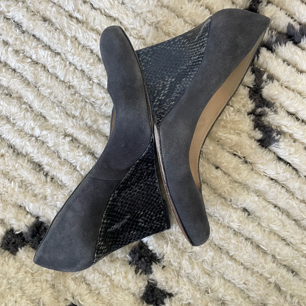 L. K. Bennett "Eirene" in Grey Suede + Python